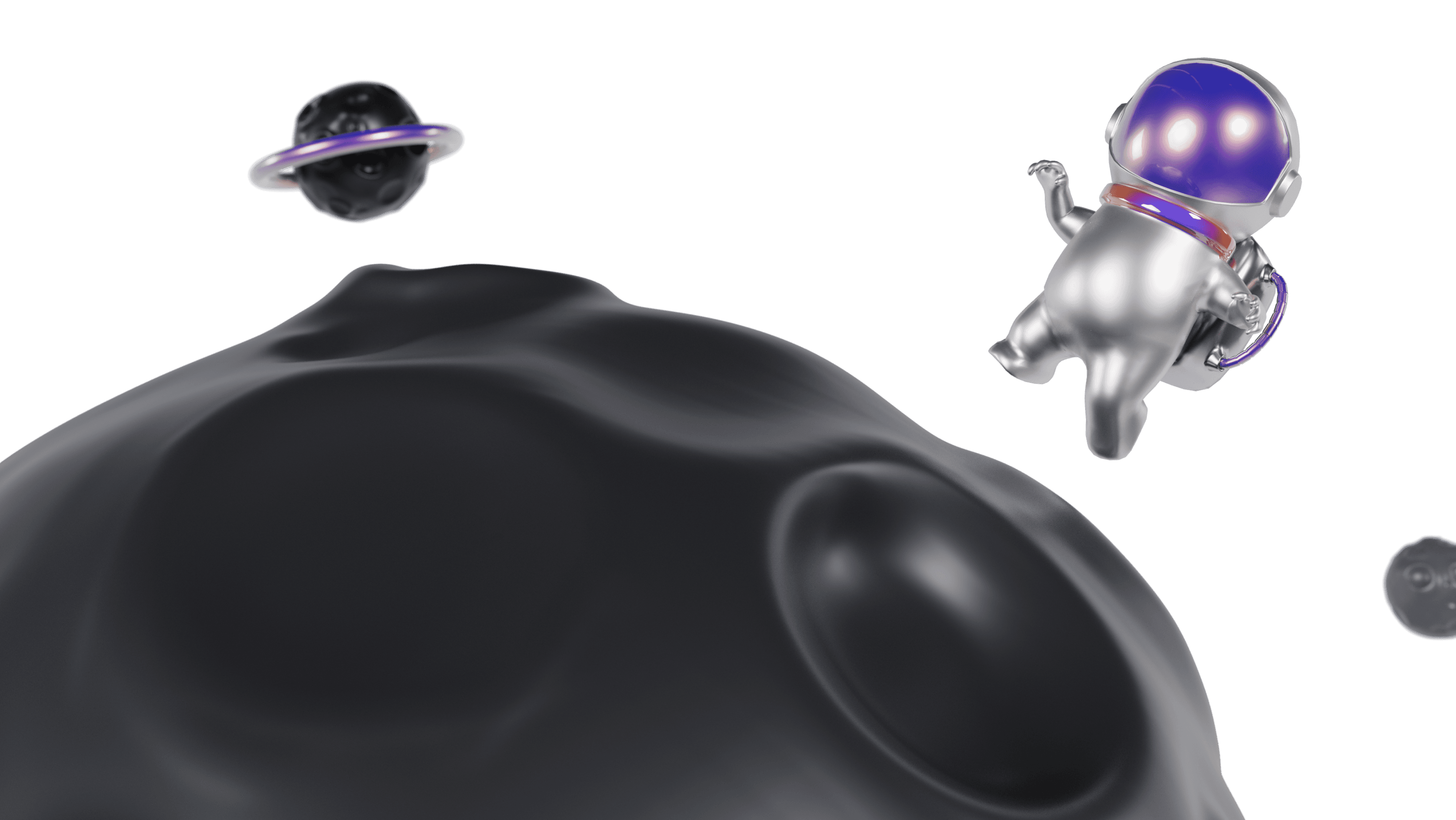 Astromaut walking on the moon as a 3D object